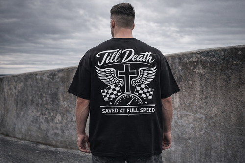 Saved at full speed oversized Tee.